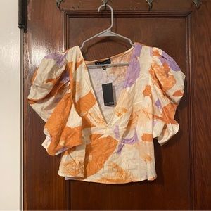 Eloquii Butterfly Sleeve V-Neck Top